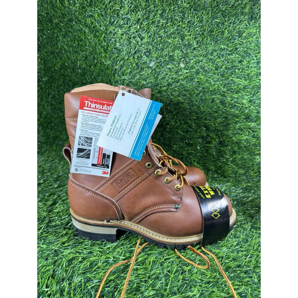 Carolina 8 " Boots Super Collar Logger Stacked Heel Made IN USA SZ 7.5 EEE